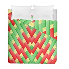 Christmas Geometric 3d Design Duvet Cover Double Side (full/ Double Size) by Sapixe