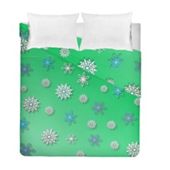 Snowflakes Winter Christmas Overlay Duvet Cover Double Side (full/ Double Size) by Sapixe