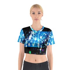 Star Abstract Background Pattern Cotton Crop Top by Sapixe