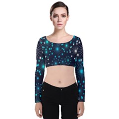Wallpaper Background Abstract Velvet Crop Top by Sapixe