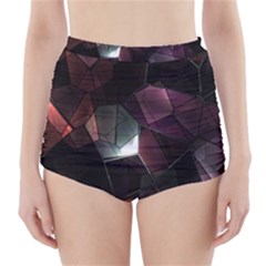 Crystals Background Design Luxury High-waisted Bikini Bottoms by Sapixe