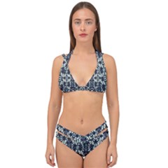Intersecting Geometric Design Double Strap Halter Bikini Set by dflcprints