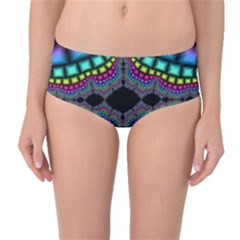 Fractal Art Artwork Digital Art Mid-waist Bikini Bottoms by Sapixe