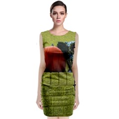 Pumpkins 10 Sleeveless Velvet Midi Dress by bestdesignintheworld