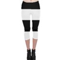 Black And White Striped Pattern Stripes Horizontal Capri Leggings  View1