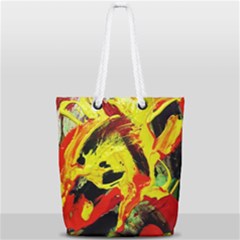 Fish And Bread1/1 Full Print Rope Handle Tote (small) by bestdesignintheworld