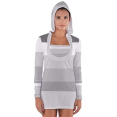 Elegant Shades Of Gray Stripes Pattern Striped Long Sleeve Hooded T-shirt by yoursparklingshop