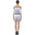 Elegant Shades Of Gray Stripes Pattern Striped Off Shoulder Top with Skirt Set View2
