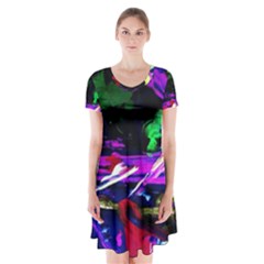 Spooky Attick 5 Short Sleeve V-neck Flare Dress by bestdesignintheworld