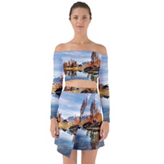 Dolomites Mountains Italy Alpine Off Shoulder Top With Skirt Set by Simbadda