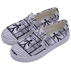Drawing Kids  Canvas Slip Ons by ValentinaDesign