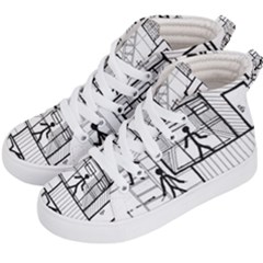 Drawing Kid s Hi-top Skate Sneakers by ValentinaDesign