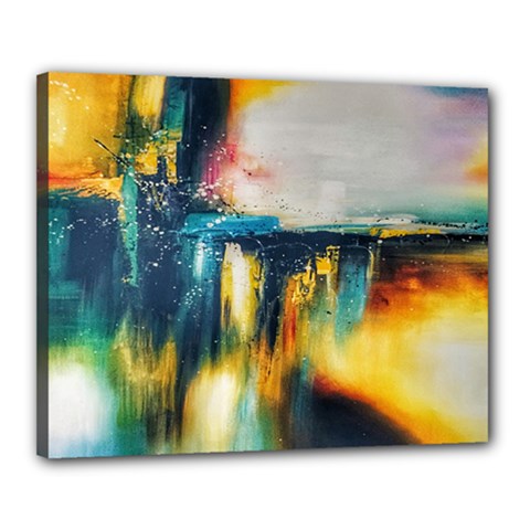 Art Painting Abstract Yangon Canvas 20  X 16  by Simbadda