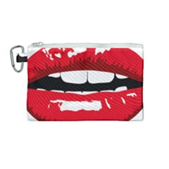 Sexy Mouth  Canvas Cosmetic Bag (medium) by StarvingArtisan