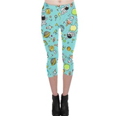Space Pattern Capri Leggings  by Valentinaart
