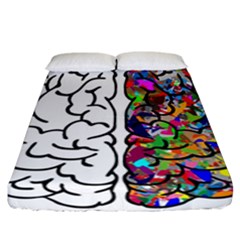 Brain Mind Anatomy Fitted Sheet (california King Size) by Simbadda