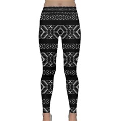 Futuristic Geometric Stripes Pattern Classic Yoga Leggings by dflcprints