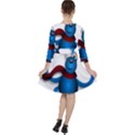 Reindeer Dancing Blue Christmas Ruffle Dress View2