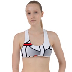 Dog Animal Pet Grin Sit Happy Criss Cross Racerback Sports Bra by Nexatart