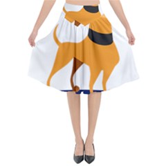 Stub Illustration Cute Animal Dog Flared Midi Skirt by Nexatart