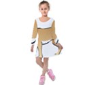 Dog Brown Pet Animal Tail Eskimo Kids  Long Sleeve Velvet Dress View1