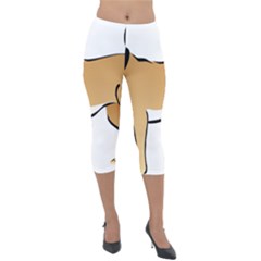 Dog Brown Pet Animal Tail Eskimo Lightweight Velour Capri Leggings  by Nexatart