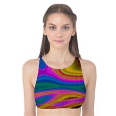 Colorful Waves Tank Bikini Top by LoolyElzayat