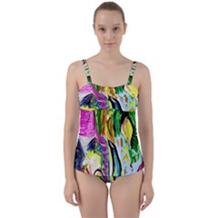 Lilac And Lillies 2 Twist Front Tankini Set by bestdesignintheworld