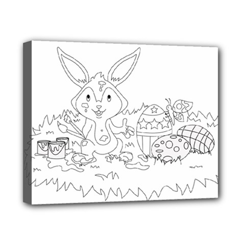 Coloring Picture Easter Easter Bunny Canvas 10  X 8  by Sapixe