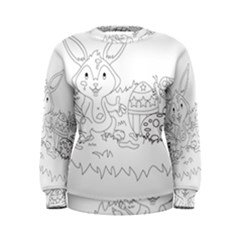 Coloring Picture Easter Easter Bunny Women s Sweatshirt by Sapixe