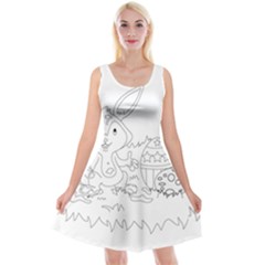 Coloring Picture Easter Easter Bunny Reversible Velvet Sleeveless Dress by Sapixe