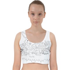 Coloring Picture Easter Easter Bunny Velvet Racer Back Crop Top by Sapixe