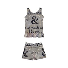 Motivational Calligraphy Grunge Kid s Boyleg Swimsuit by Sapixe