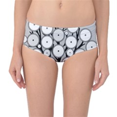 Gears Tree Structure Networks Mid-waist Bikini Bottoms by Sapixe