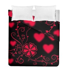Background Hearts Ornament Romantic Duvet Cover Double Side (full/ Double Size) by Sapixe