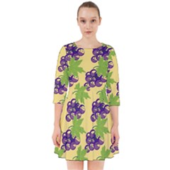 Grapes Background Sheet Leaves Smock Dress by Sapixe
