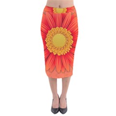 Flower Plant Petal Summer Color Velvet Midi Pencil Skirt by Sapixe