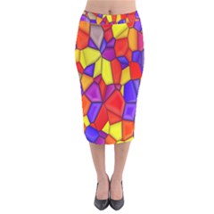 Mosaic Tiles Pattern Texture Velvet Midi Pencil Skirt by Sapixe