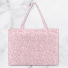 Elios Shirt Faces In White Outlines On Pale Pink Cmbyn Zipper Medium Tote Bag by PodArtist