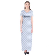 Alice Blue Hearts In An English Country Garden Short Sleeve Maxi Dress by PodArtist