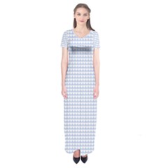 Alice Blue Hearts In An English Country Garden Short Sleeve Maxi Dress by PodArtist