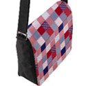 USA Americana Patchwork Red White & Blue Quilt Flap Messenger Bag (L)  View2
