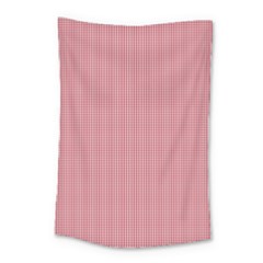 Usa Flag Red Blood Mini Gingham Check Small Tapestry by PodArtist