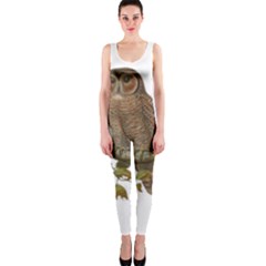 Bird Owl Animal Vintage Isolated One Piece Catsuit by Sapixe