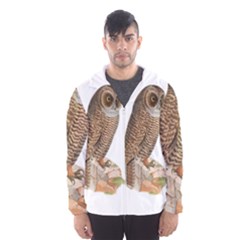 Bird Owl Animal Vintage Isolated Hooded Windbreaker (men) by Sapixe