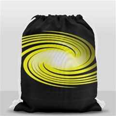 Fractal Swirl Yellow Black Whirl Drawstring Bag (small) by Sapixe
