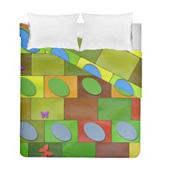 Easter Egg Happy Easter Colorful Duvet Cover Double Side (full/ Double Size) by Sapixe