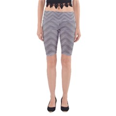 White Fabric Pattern Textile Yoga Cropped Leggings by Sapixe