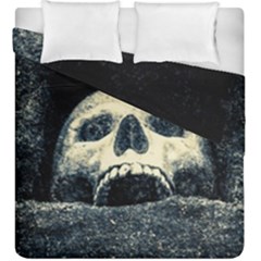 Smiling Skull Duvet Cover Double Side (king Size) by FunnyCow