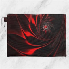 Abstract Curve Dark Flame Pattern Canvas Cosmetic Bag (xxl) by Nexatart